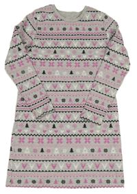 Sivé melírované vzorované bavlnené šaty George