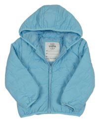 Modrá prošívaná šusťáková zateplená bunda s kapucí M&S