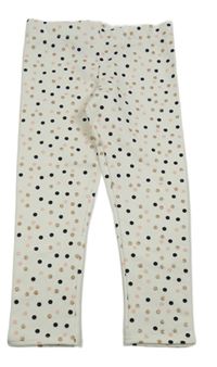 Biele bodkovaná é zateplené legíny