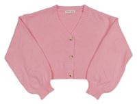 Ružový prepínaci crop sveter Shein