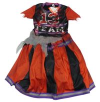 Nové - Kockovaným - Čierno-červené šaty s číslem - roztleskávačka