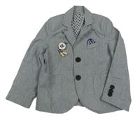 Tmavomodro-bílé pruhované slavnostní sako