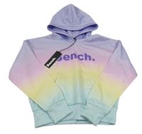 Nové - Lila-žluto-mátová ombré sportovní mikina s kapucí Bench