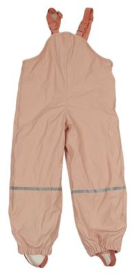 Růžové nepromokavé zateplené laclové kalhoty Lupilu