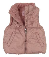 Staroružová bodkovaná á šušťáková zateplená vesta Cherokee