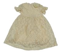 Béžové třpytivé krajkové šaty s hvězdami