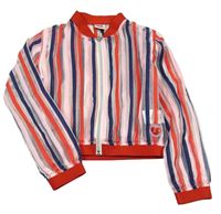 Ružovo-červeno-tmavomodrá pruhovaná průhledná prepínaci mikina TucTuc