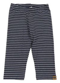 Tmavomodro-biele pruhované capri legíny Yigga
