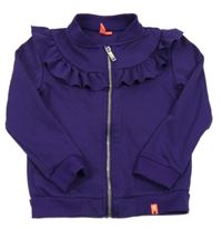 Fialová prepínaci mikina s volánikmi