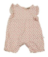 Svetloružový vzorovaný bavlnený kraťasový overal Smile