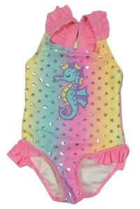 Farebné jednodielne plavky s hviezdami a mořským koníkem Kiki&Koko