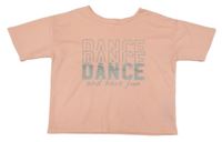 Ružové športové crop tričko s nápismi Ergeenomixx