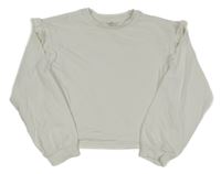 Biela mikina s volánikmi H&M