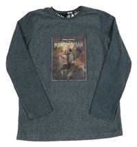 Tmavosivá fleecová mikina s měnícím obrázkem - Star Wars Mandalorian Primark
