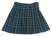 Zeleno-čierna kockovaná skladaná sukňa H&M