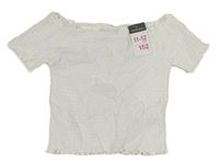 Biely žabičkovaný crop top Primark