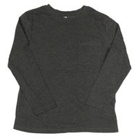 Tmavosivé melírované tričko s vreckom H&M