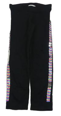 Černé legíny s pruhem z flitrů H&M