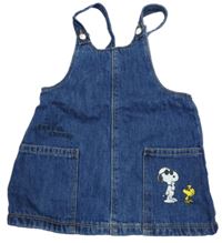 Tmavomodré rifľové na traké šaty so Snoopym Zara