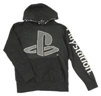 Tmavosivá mikina s PlayStation a kapucňou
