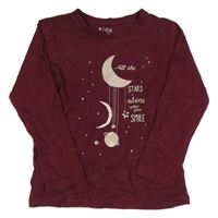 Vínové triko s měsíčky Tchibo