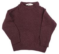 Mahagónovoý vlnený sveter H&M