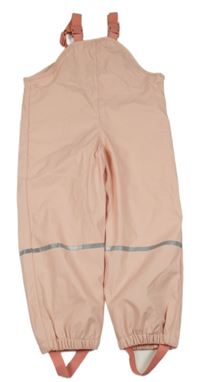 Světlerůžové nepromokavé zateplené laclové kalhoty Lupilu