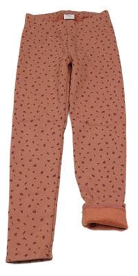 Starorůžové vzorované zateplené legíny S. Oliver