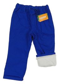 Nové - safírové plátěné zateplené kalhoty gymboree