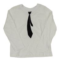 Biele tričko s potiskem kravaty Alive