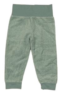 Zelené melírované zamatové tepláky