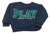 Tmavomodrá mikina s nápisom Primark