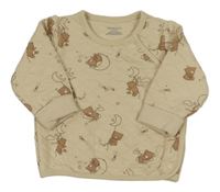 Béžová prešívaná prepínaci mikina s medvedíkmi Primark