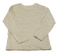 Světlebéžové pruhované tričko s kapsičkou dunnes