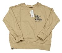 Nové - hnedá mikina s nápisom Pep&Co