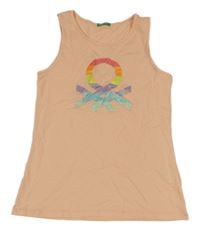 Marhuľový top s logom Benetton