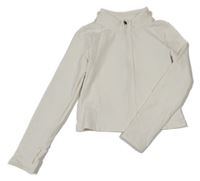 Smetanová propínací crop sportovní mikina H&M