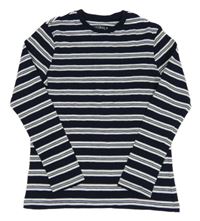 Bielo-tmavomodré pruhované tričko M&S