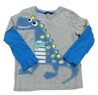 Sivo-modré tričko s dinosaurom George