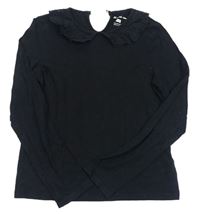 Čierne tričko s límečkem z madeiry F&F
