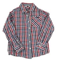 Tmavomodro-bílo-červená kostkovaná košile Lee Cooper