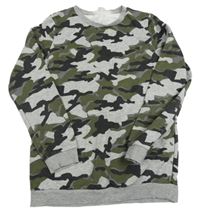 Sivo-kaki-čierna army mikina Tu