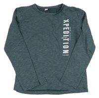 Sivo-zelené melírované thermo tričko s nápisom Yigga