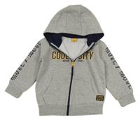 Sivá prepínaci mikina s nápismi a kapucňou Kiki&Koko