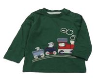 Tmavozelené triko s vlakem Nutmeg