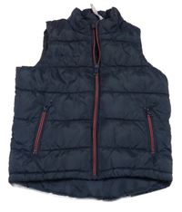 Tmavomodrá šušťáková zateplená vesta Matalan