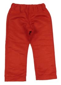 Červené semišové crop nohavice