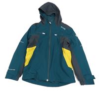 Zeleno-šedo-žlutá šusťáková funkční jarní bunda s kapucí Regatta