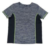 Tmavomodré melírované športové tričko