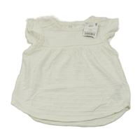 Bílé žebrované tričko Next